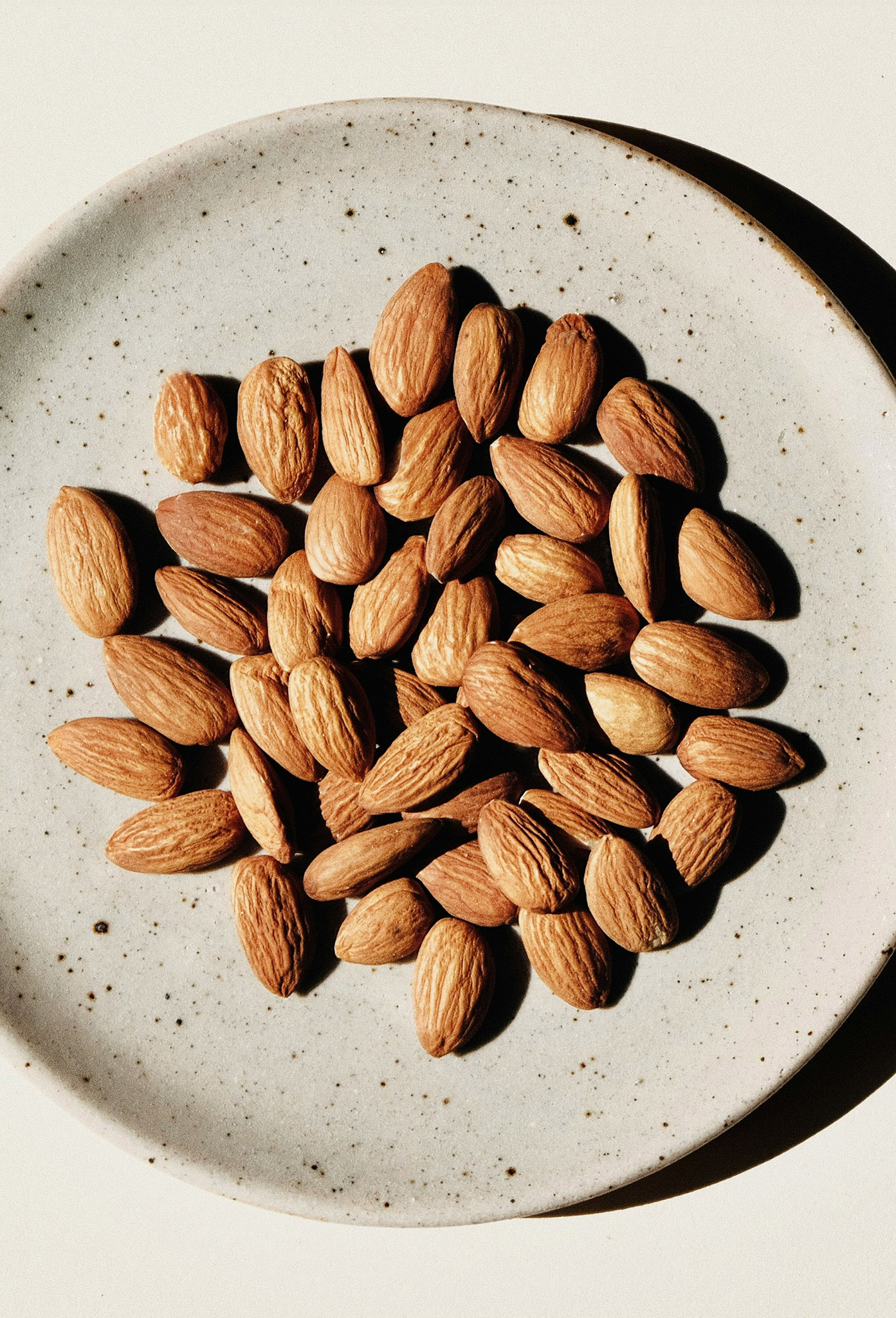 Almonds on a light plate